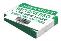 Carte PVC 0,76 mm 2 faces + code-barres/n°