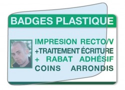 Carte polyester 0,65 mm 2 faces + rabat adhésif + pavé d'écriture