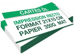 Carte 100 × 210 mm 350 g mat 1 face