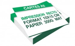 Carte A6 (100 × 150 mm) 350 g mat 1 face