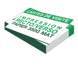 Carte de visite 2 faces 85 × 55 mm 350 g mat + coins arrondis