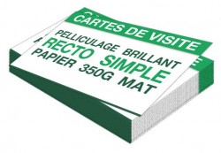 Carte de visite 1 face 85 × 55 mm 350 g mat + pelliculage brillant 1 face