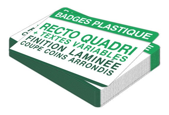 Carte PVC 0,76 mm 1 face + texte perso – 1 000 ex.