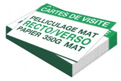 Carte de visite 2 faces 85 × 55 mm 350 g mat + pelliculage mat 2 faces