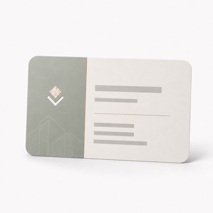 Carte de visite 2 faces 85 × 55 mm 350 g mat + pelliculage mat 2 faces + coins arrondis
