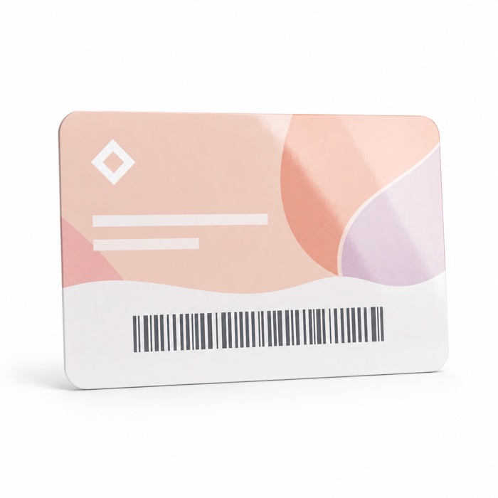 Carte PVC 0,76 mm 1 face + code-barres/n° – 800 ex.